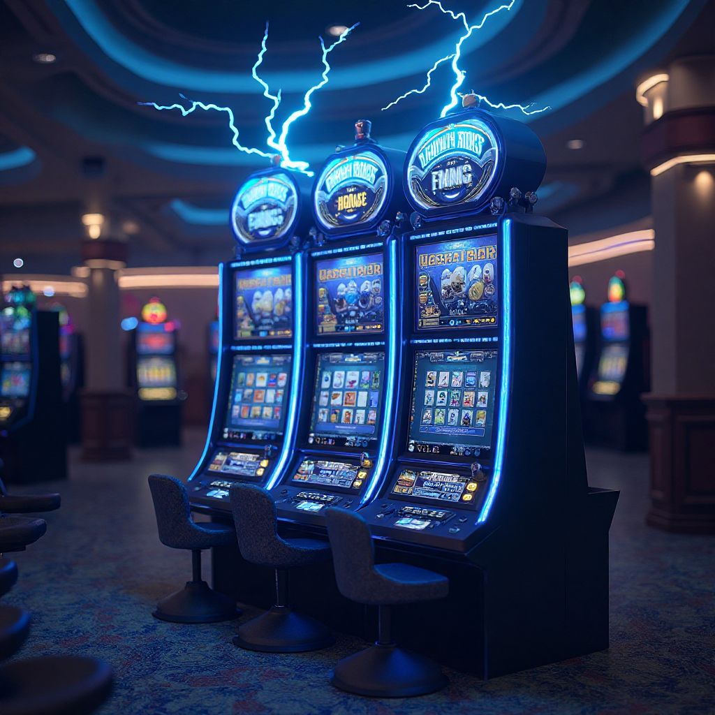 Live casino action illuminated by lightning